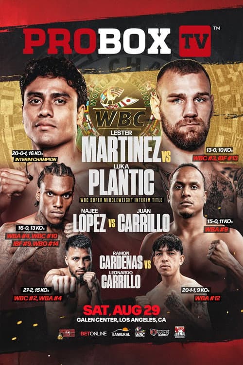 Lester Martinez vs. Luka Plantic afişi